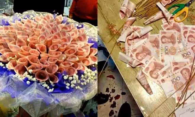 Chang trai Trung Quoc tang ban gai bo hoa lam tu tien