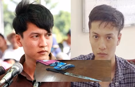 Nguyễn Hải Dương và con dao gây án.