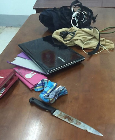 Nguyễn Hải Dương khi bị bắt cùng tang vật gây án.