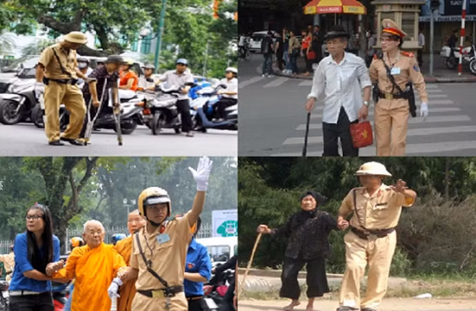 Và rất nhiều những hình ảnh đẹp được ghi lại về những chiến sĩ CSGT Việt Nam.