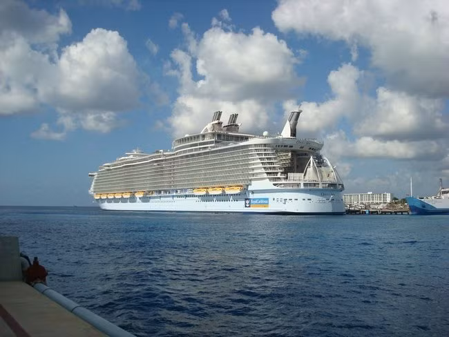 Vẻ khổng lồ của Oasis of the Seas trên đại dương.