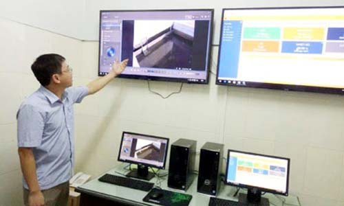 Trung tâm quan trắc tự động giám sát việc xả thải của Formosa. Ảnh: CTV.