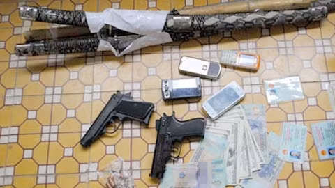 Những vũ khí mà băng đảng giang hồ do Hưng "vườn điều" sử dụng.