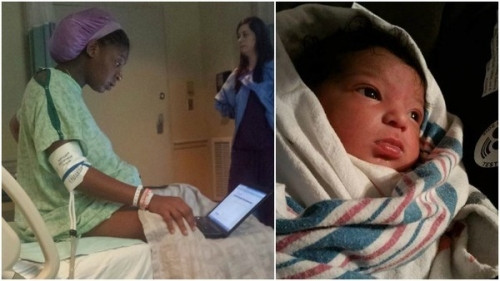Người mẹ đã hạ sinh cô con gái đầu lòng.