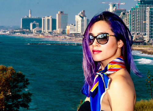 Á hậu Hoàng My tại Israel.