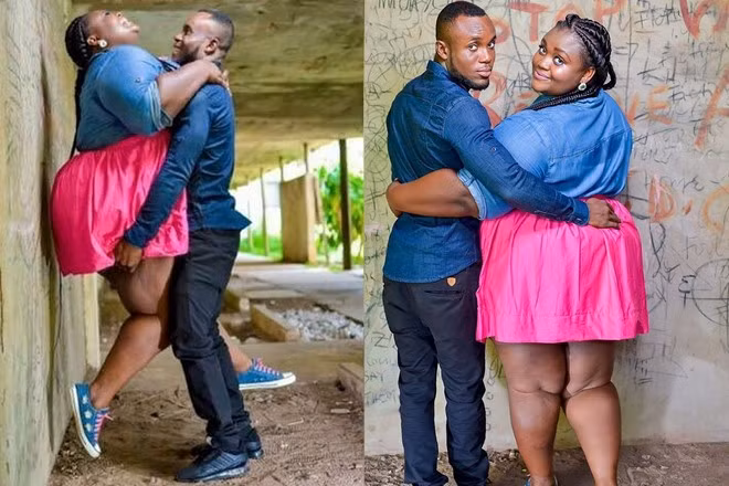 Mzznaki Tetteh (y tá, đến từ Ghana) từng bị chế nhạo về ngoại hình khi cô đăng lên Instagram bức ảnh được bạn trai Koja Amoah bế, theo Onedio. Ngay sau đó, Koja đã lên tiếng bảo vệ người yêu. Chàng công nhân viết: “Em yêu của anh, trái tim của anh, thế giới của anh, em là điều tuyệt vời nhất anh từng có”. Trải qua nhiều khó khăn, họ cuối cùng đã có một cái kết viên mãn. Ảnh: Instagram NV.