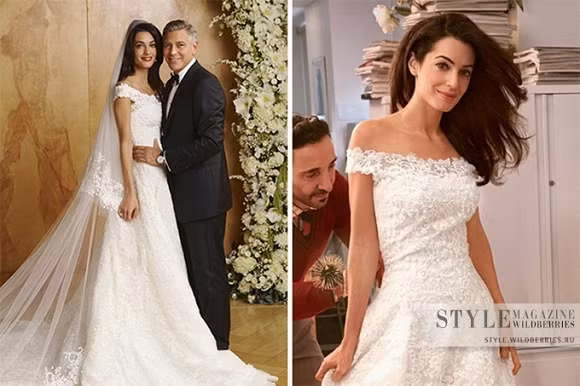 Trước đó, chúng ta có thể không biết Amal Alamuddin là ai nhưng khi tin tức tài tử đào hoa George Clooney chính thức từ giã cuộc sống độc thân lâu năm và ngỏ lời cầu hôn thì cô lập tức trở thành tâm điểm chú ý của hàng nghìn cô gái. Vốn nổi tiếng với gu ăn mặc thanh lịch trước đó, Amal một lần nữa đã chứng tỏ con mắt thời trang của mình với chiếc váy cưới trị giá 380.000 USD (khoảng 8,6 tỷ đồng) đến từ thương hiệu Oscar de la Renta khi cùng sánh bước vào lễ đường với George Clooney.