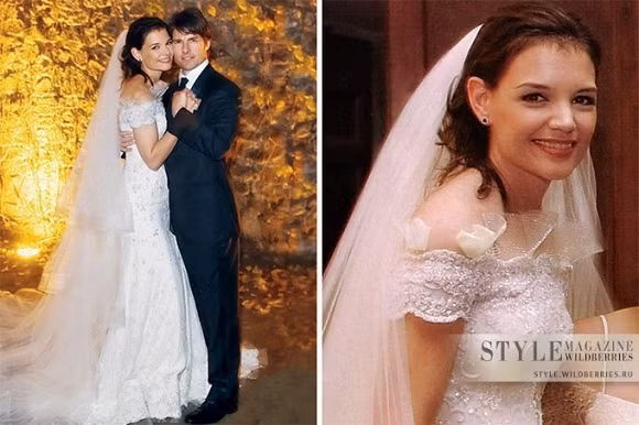 Váy cưới hiệu Giorgio Armani của nữ diễn viên xinh đẹp Katie Holmes cũng có giá 50.000 USD. Cặp đôi Tom Cruise - Katie Holmes kết hôn vào năm 2006 và bất ngờ chia tay hồi tháng 6/2012, để lại nhiều tiếc nuối trong lòng người hâm mộ.