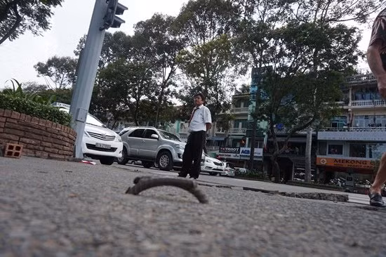 Móc sắt hình vòng cung, nhô cao hơn mặt đường từ 5-7 cm trên lối băng ngang đường của người đi bộ.