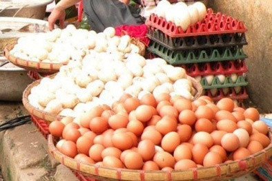 Việc nhận biết trứng gà tẩy trắng khá đơn giản, có thể nhìn bằng mắt thường. (Ảnh: Internet)