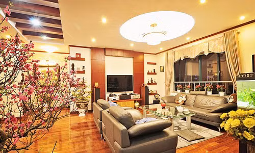 Bo tri phong thuy phong khach chuan phong thuy ngay Tet