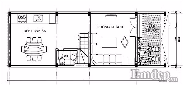Mặt bằng tầng 1.