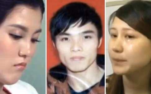 Xiao Mei, Chen Zekun và Liu Min đã biến đám cưới thành trò hề vì chuyện tình tay ba. Ảnh SCMP.