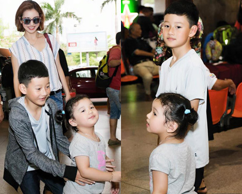 Bé Bảo Nam cũng yêu thương, quấn quýt em gái cùng mẹ khác cha.