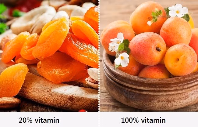 Trái cây sấy khô là món ăn vặt tốt cho sức khỏe: Quá trình sấy khô trái cây đã mất đến 80% lượng vitamin và các chất chống oxy hóa tự nhiên. Điều này có nghĩa là bạn nên sử dụng trái cây tươi như món ăn nhẹ thay vì trái cây sấy khô. Ngoài ra, trái cây sấy khô cũng chứa nhiều siro ngọt và chất bảo quản không tốt cho sức khỏe.