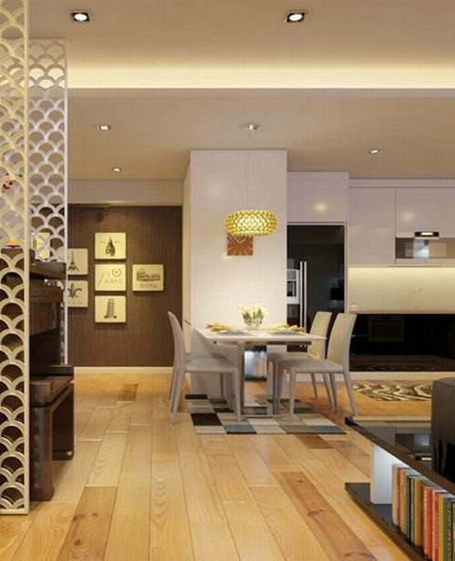 Hành lang được trang trí những khung hình yêu thích của gia chủ.