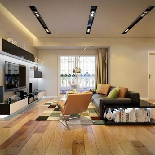 Phòng khách được bài trí đơn giản nhưng không kém phần hiện đại. Cửa sổ đúng hướng hút ánh sáng tự nhiên.