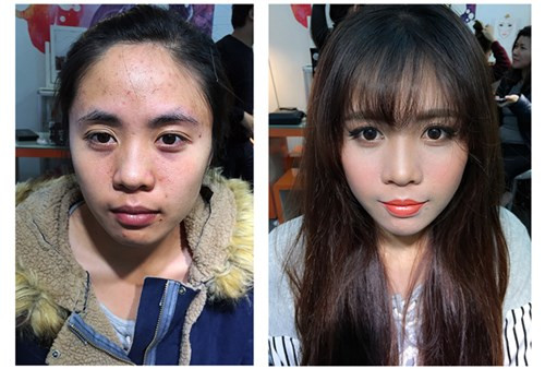 Cô gái sau trang điểm có nét đẹp tự nhiên.