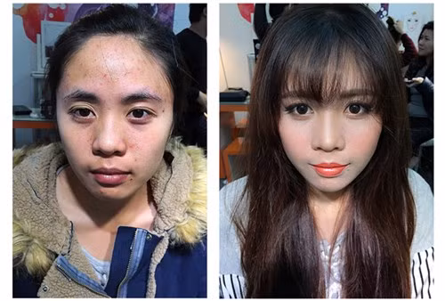 Cô gái sau trang điểm có nét đẹp tự nhiên.