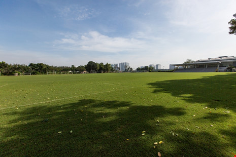 Sân thể thao ngoài trời với không gian mở để phục vụ các môn thể thao như bóng đá, bóng bầu dục, ném đĩa, bóng chày...