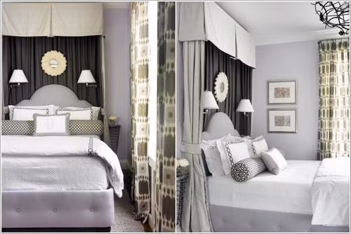 Trang trí tường bằng việc dán giấy kẻ ngang tạo cảm giác như căn phòng rộng hơn, giấy dán tường với những sọc dọc lại cho cảm giác căn phòng ngủ cao hơn. Hoặc đơn giản dùng gam màu trắng kết hợp với sàn gỗ mộc mạc và ấm cúng.