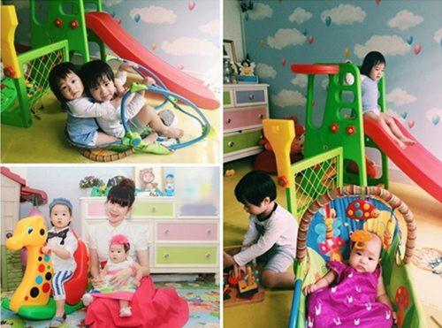 Phòng ngủ con gái Lý Hải - Minh Hà Lý Hải và người đẹp Minh Hà thiết kế phòng ngủ cho các con theo phong cách "khu vườn giải trí".