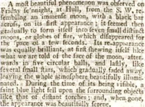 Bài báo trên Hull Packet vào năm 1801.