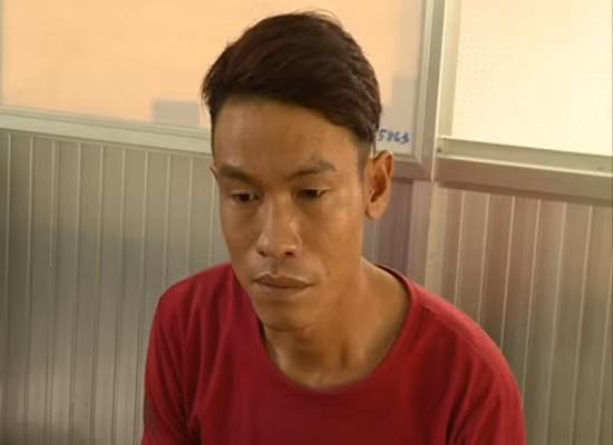 Trần Phước Hậu tại cơ quan công an.