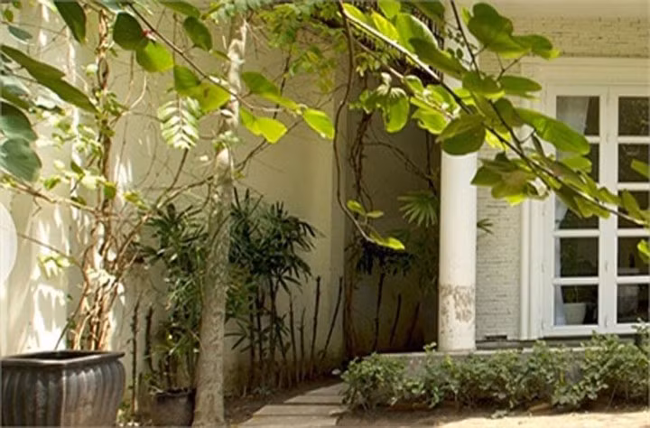 Không gian cây xanh rợp bóng mát quanh nhà tạo cảm giác gần gũi với thiên nhiên hơn.