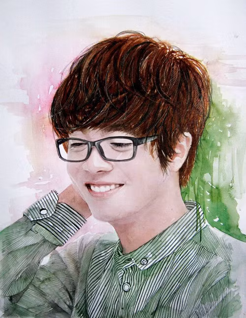 Thần thái của ca sĩ Bùi Anh Tuấn được lưu giữ nguyên vẹn trong tranh của chàng trai 9X.