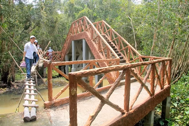 Cây gỗ, cầu khỉ, kênh rạch... tạo thêm điểm nhấn cho vẻ đẹp của rừng tràm.