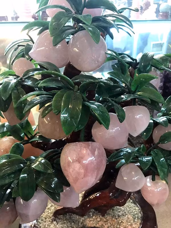 Chị Hoàng Hà Linh, nhân viên một cửa hàng vật phẩm phong thủy trên phố Xã Đàn (Đống Đa, Hà Nội), cho hay, cây cảnh bằng đá quý đã xuất hiện vài năm lại đây, nhưng Tết 2017 này mới xuất hiện ồ ạt và được nhiều người quan tâm đặt mua, bất chấp giá khá đắt đỏ từ vài chục triệu đến cả trăm triệu đồng.