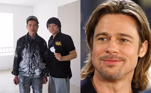 Một gương mặt hai số phận, trong khi, Brad Pitt là tài tử nổi tiếng khắp thế giới, người đàn ông châu Á này kiếm sống qua ngày bằng công việc sơn nhà.