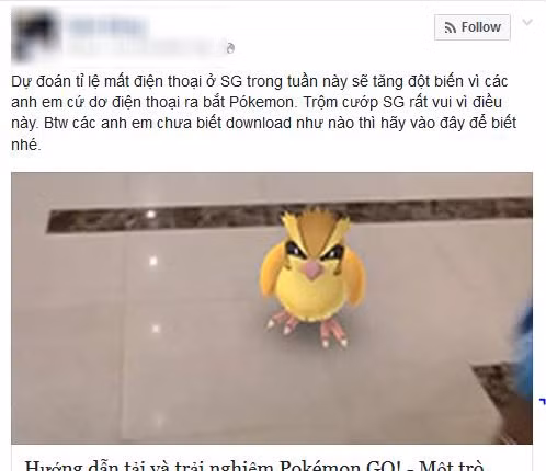 Pokémon xuất hiện càng nhiều, tỉ lệ mất điện thoại càng tăng. (Ảnh chụp màn hình)