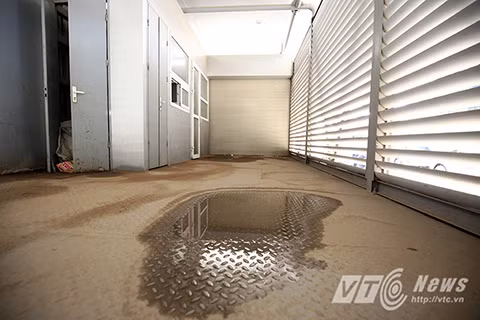 Sàn nhà ứ đọng nước bẩn, bốc mùi hôi thối do người dân thiếu ý thức phóng uế bừa bãi.