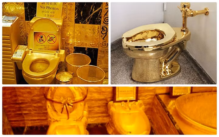 Những chiếc bồn cầu bằng vàng này chỉ dành cho giới nhà giàu.