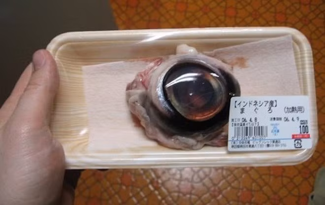 Mắt cá ngừ Mắt cá ngừ là món ăn rất được yêu thích ở Trung Quốc và Nhật Bản. Mắt cá ngừ sẽ được đun sôi chín tới, thường được ăn kèm với tỏi và nước tương.