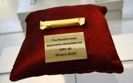 Chocolate bọc vàng Wispa, thanh chocolate vàng “nổi đình nổi đám” của Cadbury đã bị ngừng sản xuất từ năm 2003 khiến những người yêu thích chocolate phản ứng dữ dội. Để giải quyết vấn đề, hãng Cadbury quyết định tạo ta một thanh Wispa bọc vàng lá tinh khiết. Giá của nó lên tới 1.600 USD và được đặt trong cửa hàng trang sức ở London.