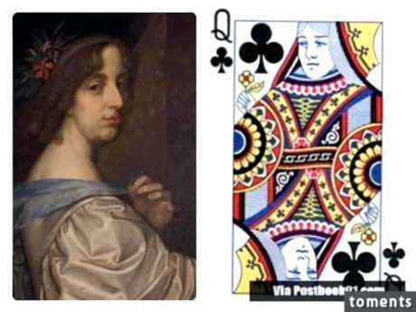 Quân bài Q tép là hoàng hậu Argine. Liên quan tới quân bài này là câu chuyện chiến tranh của giới quý tộc ở Anh quốc. Hoàng tộc Lancaster đã lấy hoa hồng đỏ làm biểu tượng, trong khi đó hoàng tộc York lại chọn hoa hồng trắng. Sau khi hai hoàng tộc trải qua cuộc chiến hoa hồng, họ đã hòa giải và kết hợp với nhau nên trên tay vị hoa hậu này cầm bông hoa màu hồng.