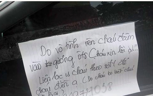 Lam vo guong o to de lai loi xin loi Nam sinh len tieng