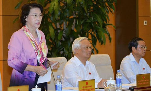 Chủ tịch Quốc hội Nguyễn Thị Kim Ngân phát biểu khai mạc kỳ họp thứ 4 Ủy ban Thường vụ Quốc hội. Ảnh: Quochoi.vn