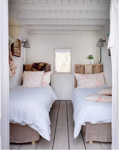 3. Giường đơn giống nhau Các thành viên nhí trong nhà có thể chia sẻ chung một căn phòng và ngủ trên những chiếc giường đơn giống nhau. Vẫn đảm bảo diện tích nhưng những cặp giường “sinh đôi” này sẽ giúp căn phòng của bạn trở nên ấn tượng hơn nhiều.