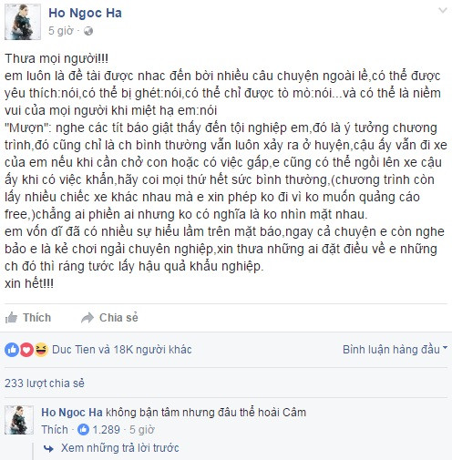 Dinh phai tin don khong hay, Ho Ngoc Ha buc xuc len tieng