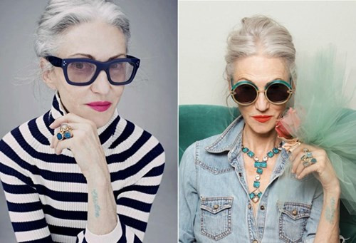 3. Linda Rodin: Người mẫu 66 tuổi này hiện đang rất nổi danh trong vai trò là gương mặt đại diện của hãng thời trang The Row của chị em Olsen. Sang trọng, ấn tượng và thể hiện sự quyền lực, đó là lý do mà Linda luôn khiến các nhà thiết kế thời trang thích thú khi lựa chọn bà làm mẫu ảnh.