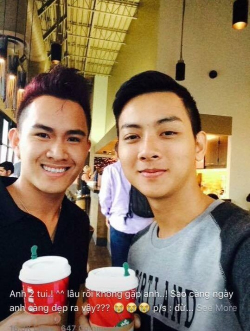 Hoài Lâm và Thành Vinh cũng khá thân nhau, nam ca sĩ gọi Thành Vinh là anh Hai.