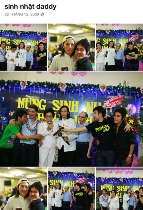 Đăng bộ ảnh chụp lại sinh nhật của Hoài Linh vào năm 2009, chàng trai này chú thích là: Sinh nhật daddy.