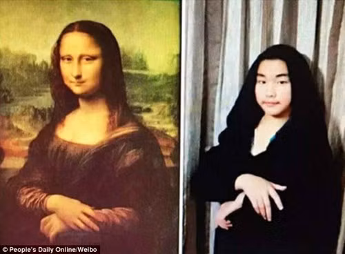 Nhằm giúp các học sinh có thêm hiểu biết về nghệ thuật, một trường tiểu học ở Hàng Châu (Trung Quốc) đã tổ chức cuộc thi “cosplay”, yêu cầu các học sinh hóa trang thành nhân vật trong các bức họa nổi tiếng thế giới. Trong ảnh, một học sinh “cosplay” bức họa “Mona Lisa” của Leonardo da Vinci.