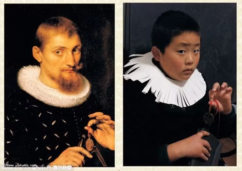 Nam sinh này thể hiện khả năng sáng tạo với bức “Chân dung một người đàn ông” của Ruben.