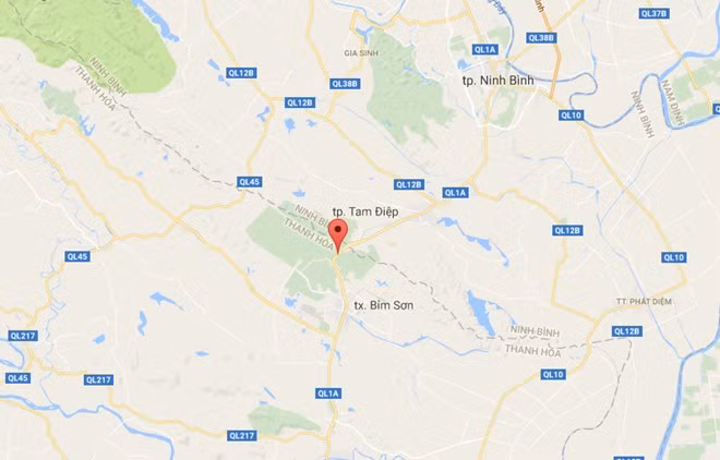 Địa điểm xảy ra vụ việc giáp ranh 2 tỉnh Thanh Hóa - Ninh Bình. Ảnh: Google Maps.