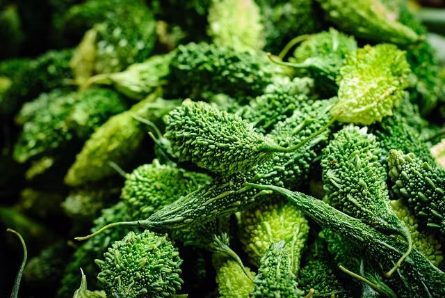 Mướp đắng (Goya): Mướp đắng nổi tiếng với tác dụng lọc máu và thanh lọc cơ thể. Mướp đắng tốt cho gan và chữa sỏi thận, đồng thời giúp chữa các bệnh về da như mụn trứng cá, chàm và vảy nến. Nhiều nhà hàng ở Okinawa thường xào mướp đắng và gọi là món “Goya Champuru”.